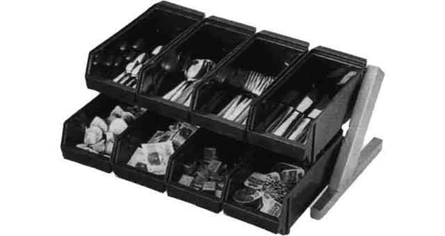 170269 170269 CUTLERY BENCH STAND PP 6 BOXES, 2 TIERS 430X440X230MM