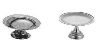 170917 CAKE OR FRUIT STAND PLAIN STAINLESS STEEL 255MM DIAM
