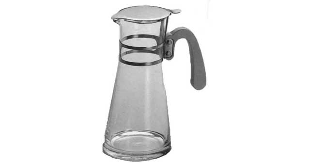 171206 WATER JUG GLASS WITH COVER 1.2LTR