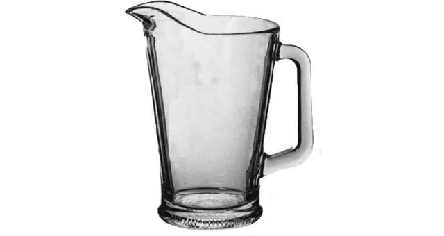 171209 WATER JUG GLASS WITH ICE LIP 2LTR