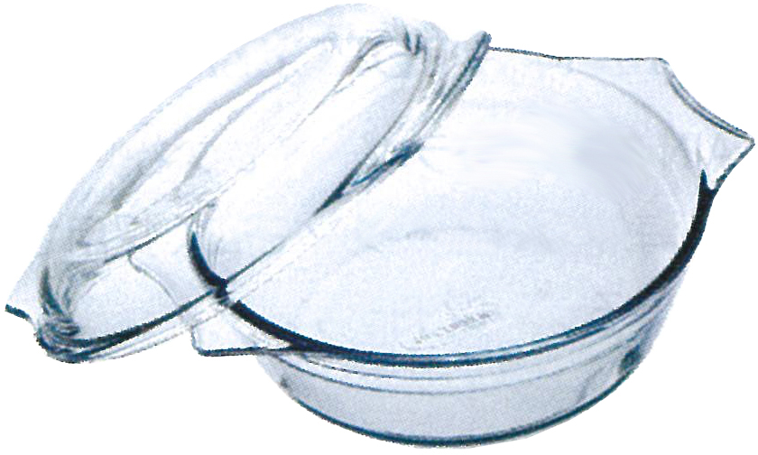 171829 CASSEROLE HEAT-RESISTING GLASS, DIA:20CM 2.4LTR