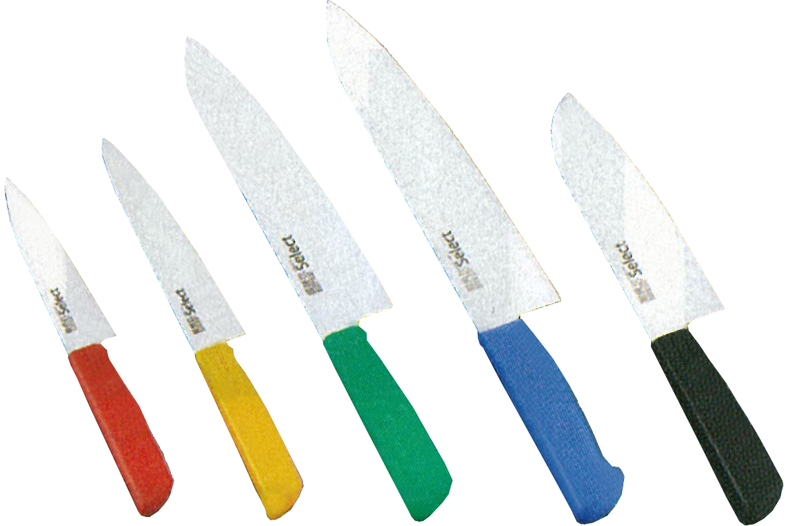 172282 FRENCH KNIFE S. STEEL BLADE, 200MM W/RED PLASTIC HANDLE