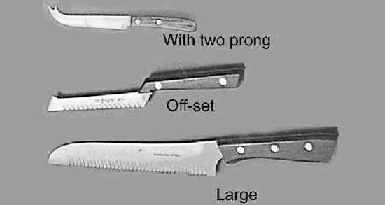 172356 CHEESE KNIFE STAINLESS STEEL W/TWO PRONG BLADE LENGTH 105MM
