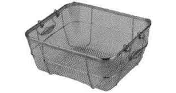 173286 BASKET SQUARE STAINLESS STEEL WITH HANDLE 355X300X150MM