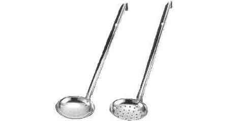 173335 SHALLOW LADLE STAINLESS STEEL SOLID BOWL HANDLE L:255MM