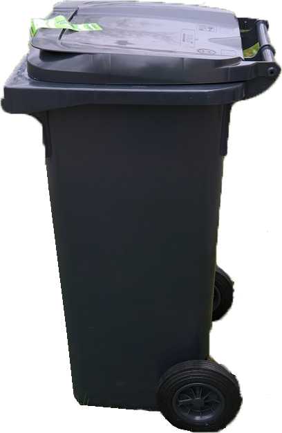 174102 CONTAINER GARBAGE FIBREGLASS, W/WHEEL L-COMBUST. YELLOW 240L