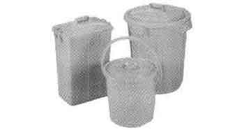174161 GARBAGE CAN PLASTIC W/COVER LARGE ROUND 45LTR