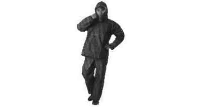 190414 RAIN SUITS WITH HOOD, CLOTH LINED RUBBER XXL (3L)