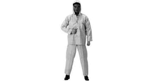 190437 RAIN SUIT WITH HOOD VINYL, YELLOW L