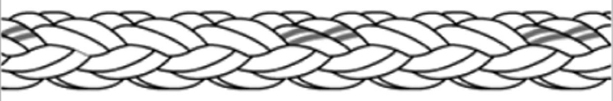 211588 ROPE MOORING PP/POLYESTER, 12ST CROSS 9-1/4