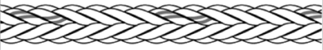 211599 ROPE MOORING PP/POLYESTER, 12ST BRAID 9-7/8