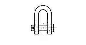 230116 SHACKLE STRAIGHT FLAT HEAD PIN, UNGALV JIS-SA 85MM SWL 45TON