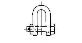 230129 SHACKLE STRAIGHT HEX HEAD BOLT, UNGALV JIS-SB 36MM SWL 8.0TON