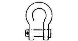 230205 SHACKLE BOW FLAT HEAD PIN, UNGALV JIS-BA 42MM SWL 11TON