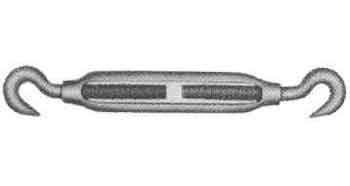 230577 TURNBUCKLE FRAME GALV, HOOK&HOOK 8MMX125MM