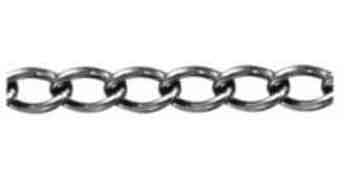 231141 CHAIN BRASS WELDED CURB, BODY DIAM 2MM 8.9 X 3.4MM