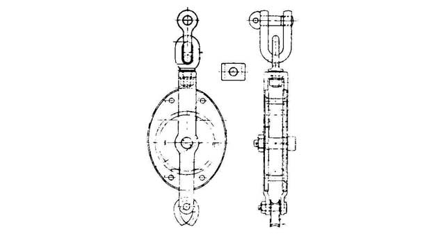 231573 BLOCK GUY STEEL SWIVEL SINGLE, JIS-F3419-MS1B 160MM W/BECKET