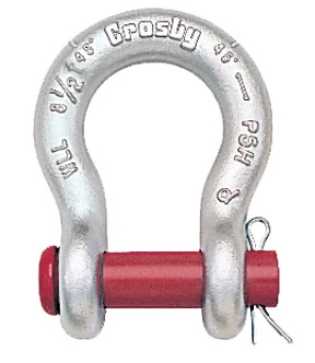 234227 SHACKLE BOW TYPE FORGED CROSBY, ROUND PIN S-213 BLACK 1-3/8