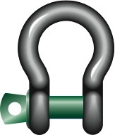 234554 SHACKLE BOW W/SCREW PIN GALV, GREEN PIN G-4161 38MM 17TON