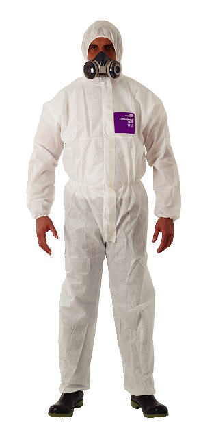 312003 WORKWEAR PROTECTIVE SMS FABRIC, MICROGARD 1500 WHITE SIZE L
