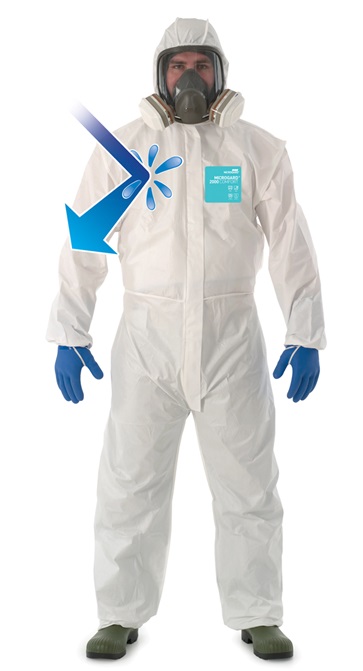 312042 WORKWEAR PE LAMINATE FABRIC, M.GARD 2000 COMFORT WHITE M