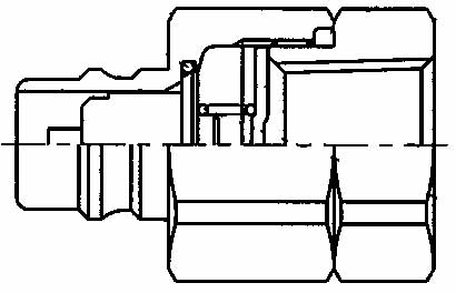 352331 COUPLING QUICK STEEL NIPPLE, VHN4-4F FEMALE RC1/4 W/VALVE