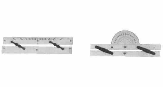 371003 RULE PARALLEL PLASTIC, W/PROTRACTOR 450MM