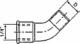 451151 CONNECTION BENT 45DEG 1/4 1001, FOR AUTO GREASE DISPENSER