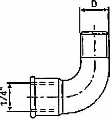 451152 CONNECTION BENT 90DEG 1/4 1002, FOR AUTO GREASE DISPENSER