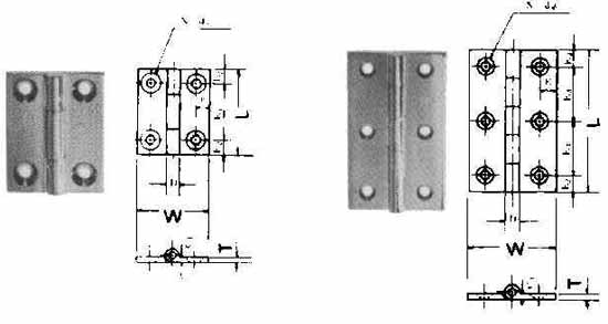 490404 BUTT HINGE FOR CABINET, BRASS L51XW30MM