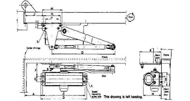 490624 DOOR CLOSER PARALLEL, MAXIMUM DOOR WEIGHT 85KGS