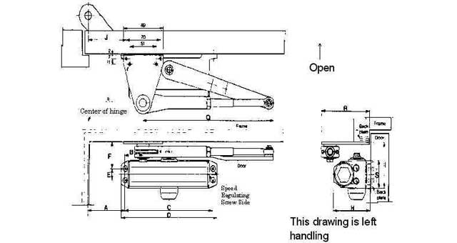 490637 DOOR CLOSER PARALLEL HOLD OPEN, RIGHT HAND MAX DOOR WGT 85KGS
