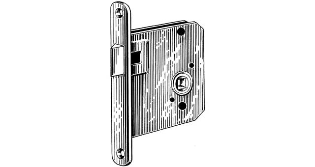 492105 LATCH MORTISE LEFT HAND,Brass satin chrome， SCHWEPPER 3234