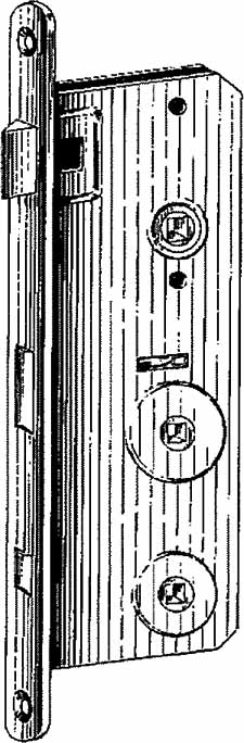492171 TOILET LOCK MORTISE W/O STRIKE, PLATE BRASS LEFT HAND #3596