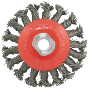 592077 BRUSH CONICAL WHEEL PLAITED SS, 100MM F/DERUSTINGBRUSH MAG9000