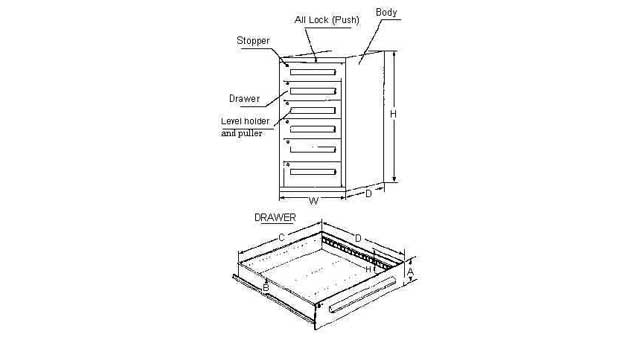 613852 MASTER TOOLS & PARTS CABINET, 713X711X1002MM
