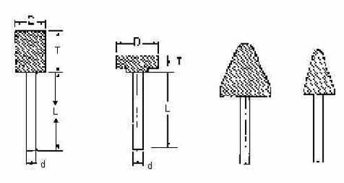 614581 WHEEL MOUNTED SHAPE-W REINF'CE, 38X6X40MM SHAFT DIAM 6MM