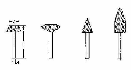 614591 WHEEL MOUNTED SHAPE-A35, 25X10X40MM SHAFT DIAM 6MM