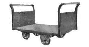617161 TRUCK PLATFORM STEEL 2-HANDLE, WITH 4 SOLID TIRES 750X1200MM