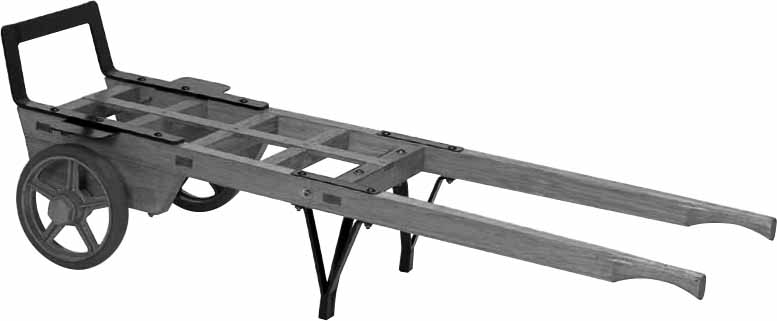 617185 TRUCK WOOD WITH 2 STEEL WHEEL, 450X1750MM LOAD CAPACITY 500KG