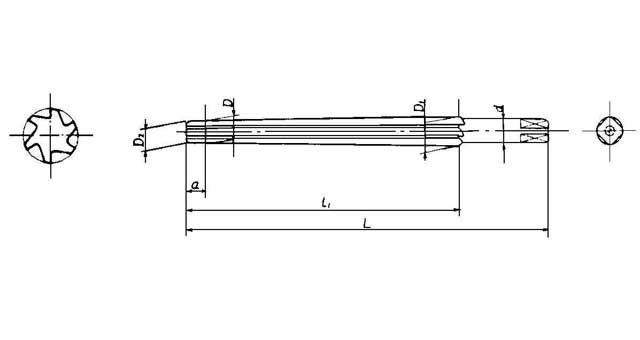 630801 REAMER HAND 1/50 TAPER PIN, STRAIGHT FLUTE 0.6MM