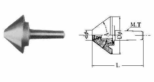 632442 ROLLING CENTER BEVEL MT#3A, 70DEG BEVEL DIAM 19X75MM