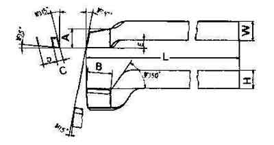 633095 TOOL BIT TIP WELDED HSS KNIFE, LEFT HAND-20X25 20X25X250MM