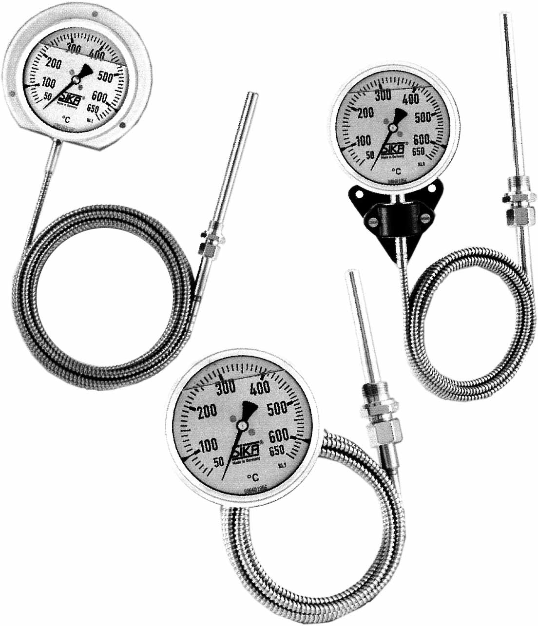 653522 THERMOMETER EXHAUST GAS REMOTE, DIA80MM SURFACE MOUNT250MM 3/4