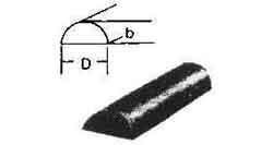 670294 STEEL HALF-ROUND HOT-ROLLED, 25X50MM 6MTR