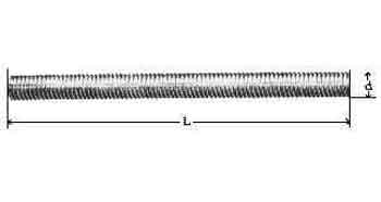 692030 STUD WHOLE THREADED STEEL, M18 X PITCH2.5 1000MM
