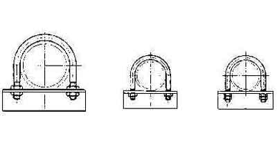 696751 U-BOLT STEEL PIPE 500A M30, WITH SEAT & NUT