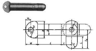 696802 PIN SHIP'S TOGGLE A TYPE GALV', STEEL WITH FURTHER DETAIL