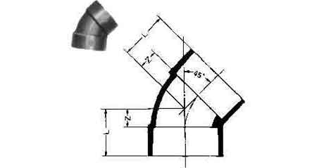 732802 ELBOW PVC 45DEG FOR DRAIN, SIZE 40