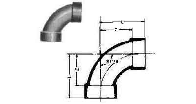 732823 ELBOW PVC 90DEG LONG RADIUS, FOR DRAIN SIZE 50